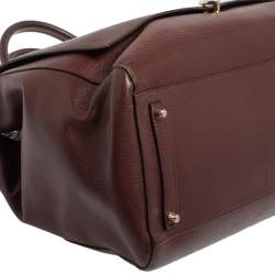 Pre Owned Anya Hindmarch Burgundy Leather Bathurst Top Handle Bag