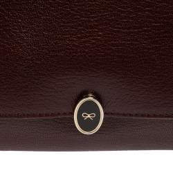 Pre Owned Anya Hindmarch Burgundy Leather Bathurst Top Handle Bag