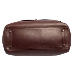 Pre Owned Anya Hindmarch Burgundy Leather Bathurst Top Handle Bag