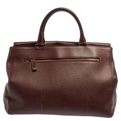 Pre Owned Anya Hindmarch Burgundy Leather Bathurst Top Handle Bag