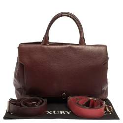 Pre Owned Anya Hindmarch Burgundy Leather Bathurst Top Handle Bag