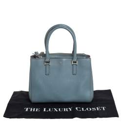 Anya Hindmarch Stone Blue Leather Double Zip Tote