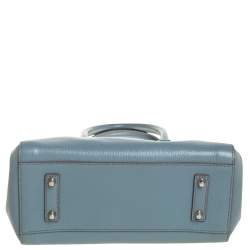 Anya Hindmarch Stone Blue Leather Double Zip Tote