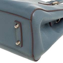 Anya Hindmarch Stone Blue Leather Double Zip Tote