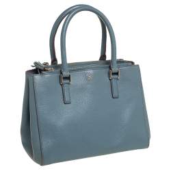 Anya Hindmarch Stone Blue Leather Double Zip Tote