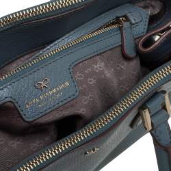 Anya Hindmarch Stone Blue Leather Double Zip Tote