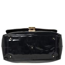 Anya Hindmarch Navy Blue Patent Leather Carker Satchel