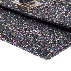 Pre Owned Anya Hindmarch Metallic Purple Glitter Valorie Clutch