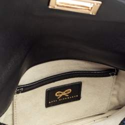 Pre Owned Anya Hindmarch Metallic Purple Glitter Valorie Clutch