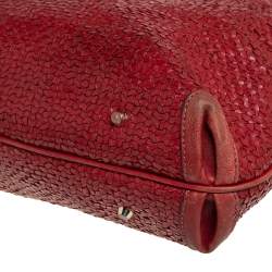 Pre Owned Anya Hindmarch Cinnamon Brown Woven Leather Huxley Tote