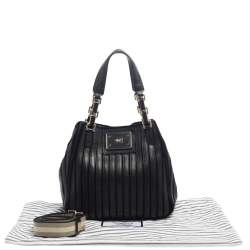 Pre Owned Anya Hindmarch Black Leather and Suede Belvedere Shoulder Bag