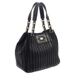 Pre Owned Anya Hindmarch Black Leather and Suede Belvedere Shoulder Bag