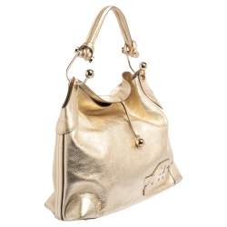 Pre Owned Anya Hindmarch Gold Leather Elrod Hobo