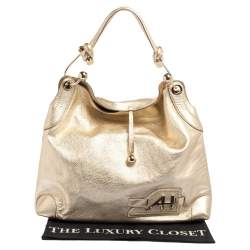 Pre Owned Anya Hindmarch Gold Leather Elrod Hobo