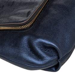 Pre Owned Anya Hindmarch Navy Blue Holographic Textured Leather Shoulder Bag
