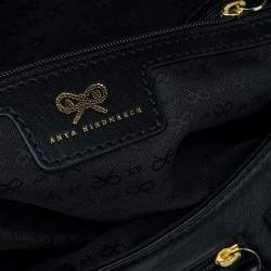 Pre Owned Anya Hindmarch Navy Blue Holographic Textured Leather Shoulder Bag