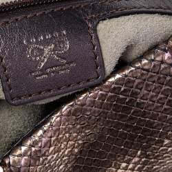 Pre Owned Anya Hindmarch Bronze Python Shoulder Bag