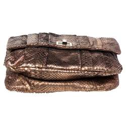 Pre Owned Anya Hindmarch Bronze Python Shoulder Bag