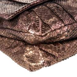 Pre Owned Anya Hindmarch Bronze Python Shoulder Bag