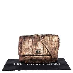 Pre Owned Anya Hindmarch Bronze Python Shoulder Bag