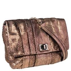 Pre Owned Anya Hindmarch Bronze Python Shoulder Bag
