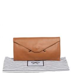 Pre Owned Anya Hindmarch Brown Leather Flap Clutch