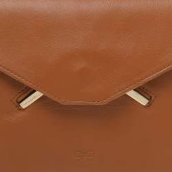 Pre Owned Anya Hindmarch Brown Leather Flap Clutch