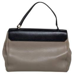 Pre Owned Anya Hindmarch Grey/Black Leather Bits & Bobs Top Handle Bag