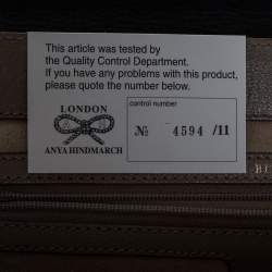 Pre Owned Anya Hindmarch Grey/Black Leather Bits & Bobs Top Handle Bag