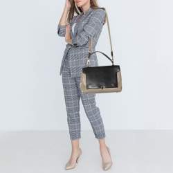 Pre Owned Anya Hindmarch Grey/Black Leather Bits & Bobs Top Handle Bag