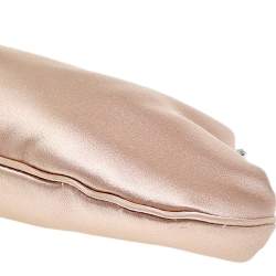 Pre Owned Anya Hindmarch Peach Satin Kisslock Clutch