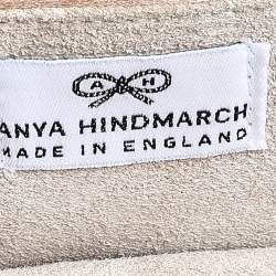 Pre Owned Anya Hindmarch Peach Satin Kisslock Clutch