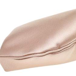 Pre Owned Anya Hindmarch Peach Satin Kisslock Clutch