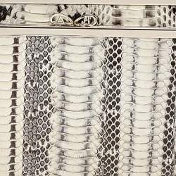 Pre Owned Anya Hindmarch Beige/Brown Snakeskin and Leather Luce Clutch