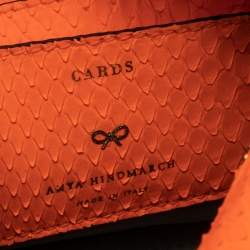 Pre Owned Anya Hindmarch Neon Orange Python Smiley Crossbody Bag