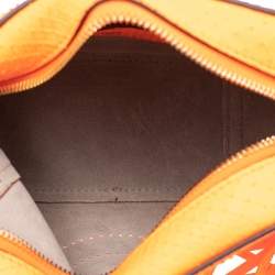 Pre Owned Anya Hindmarch Neon Orange Python Smiley Crossbody Bag