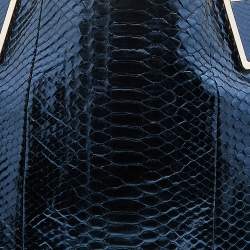 Anya Hindmarch Metallic Blue Python Hector Tote