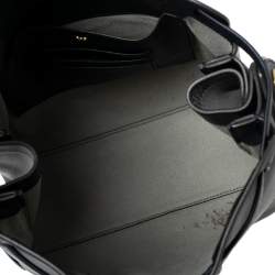 Pre Owned Anya Hindmarch Navy Blue Leather Shoelace Drawstring Bucket Bag