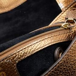 Pre Owned Anya Hindmarch Black/Gold Patent Leather And Leather Flap Shoulder Bag