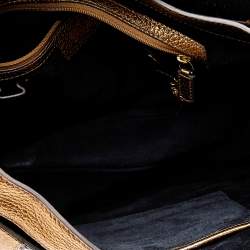 Pre Owned Anya Hindmarch Black/Gold Patent Leather And Leather Flap Shoulder Bag