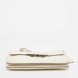 Pre Owned Anya Hindmarch White Leather Jackson Shoulder Bag