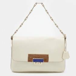 Pre Owned Anya Hindmarch White Leather Jackson Shoulder Bag