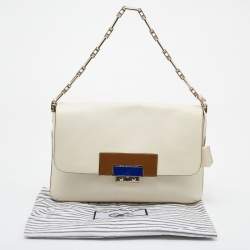 Pre Owned Anya Hindmarch White Leather Jackson Shoulder Bag