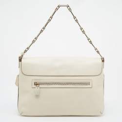 Pre Owned Anya Hindmarch White Leather Jackson Shoulder Bag