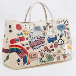 Pre Owned Anya Hindmarch Multicolour PVC and Leather Ebury Maxi Ii Allover Wink Stickers Tote