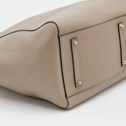 Pre Owned Anya Hindmarch Beige Leather Featherweight Smiley Ebury Tote