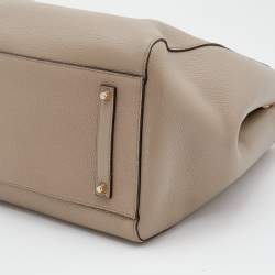 Pre Owned Anya Hindmarch Beige Leather Featherweight Smiley Ebury Tote