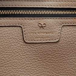 Pre Owned Anya Hindmarch Beige Leather Featherweight Smiley Ebury Tote