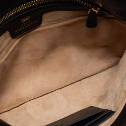 Pre Owned Anya Hindmarch Black Canvas and Leather Flap Clutch