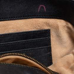 Pre Owned Anya Hindmarch Black Canvas and Leather Flap Clutch